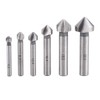 HSS Countersink Cutter Bits, 6.3mm/8.3mm/10.4mm/12.4mm/16.5mm/20.5mm 3-Flute Round Shank Countersink Cutter