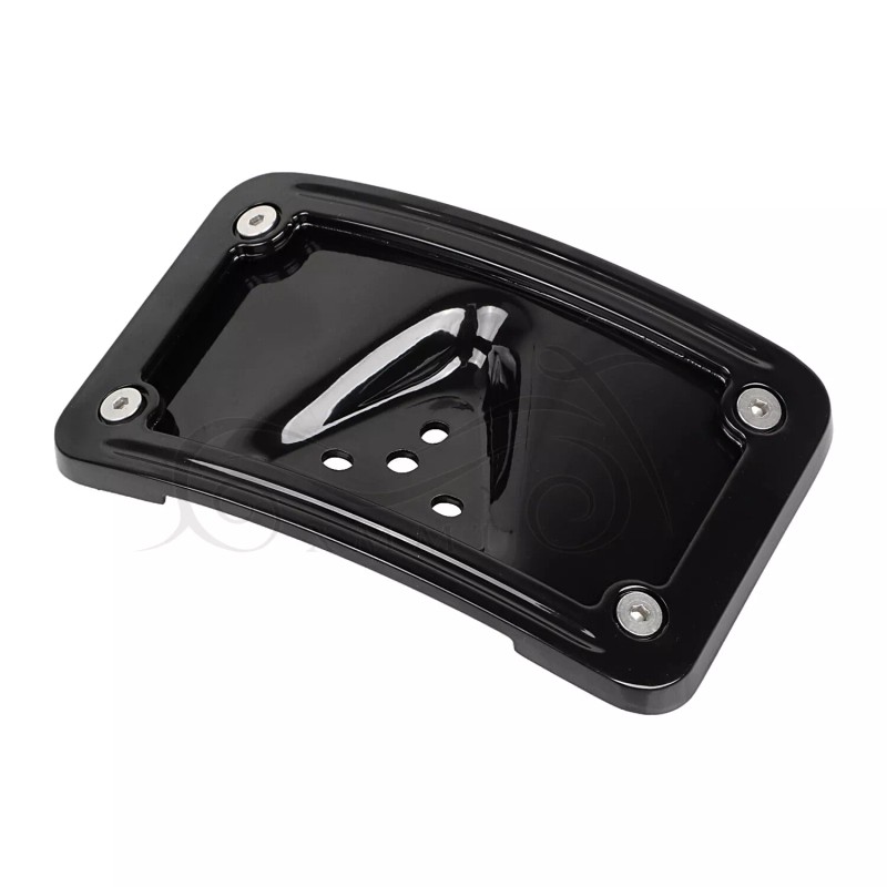 Unbranded Curved Laydown License Plate Mount Bracket w/ Frame For