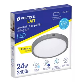 Volteck Plafón Redondo Moderno 24 W 6500 K Led Gris Volteck 47349
