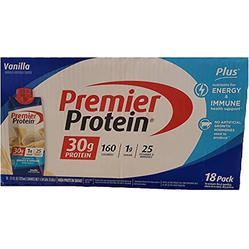 Premier Nutrition High Protein Shake, Vanilla, 11 oz.,18 Count -