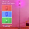 EMORLO Crystal Floor Lamp with Remote Control, Smart Modern Silver