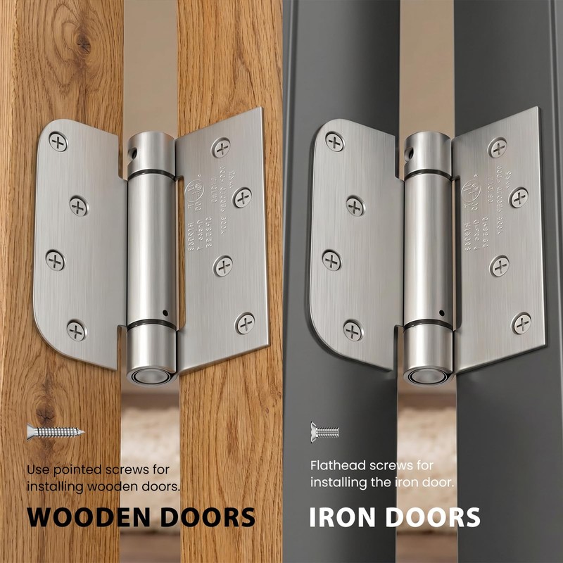 Goldenwarm Self Closing Door Hinges Brushed 6 Pack 4" Square