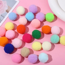 500pcs 1.5cm Pom Pom Ball Colorful Pom Pom Mixed Color Round Hair Bulb Fluffy Small Ball Felt Ball Craft Parts DIY Handmade Craft Material Hair Ornament Earrings Decoration Material Party Wedding