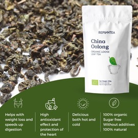 Oolong Tea Organic Tie Guan Yin 100g (50 Cups) | China Oolong Tea Loose Leaf Organic | REPLANTEA