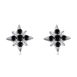 YFN Star Earrings Silver Women's 925 Sterling Silver Stud Earrings Three Stars Zirconia Earrings Stud Earrings Jewellery for Women Ladies Girlfriend Lovers, Sterling Silver, Cubic Zirconia