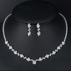 Kara Nicole Sparkling Silver Wedding Bridal Crystal Diamante Rhinestone Necklace