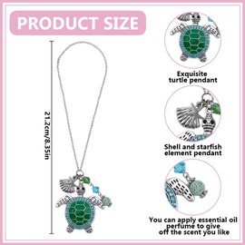 DELORIGIN Diffusor Für Ätherische Öle In Form Einer Meeresschildkröte Für Den Rückspiegel Anhänger Mit Schildkröten Charm Aus Legierung Muschel Seestern Auto Ornament Zum Aufhängen Für Die