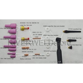 RIVERWELD TIG Alumina Nozzles Ceramic Shield Cup 10N44#12 10N45#10 10N46#8 10N47#7 10N48#6 10N49#5 10N50#4 Fit DB PTA SR WP 17 18 26 TIG Welding Torch 10pcs