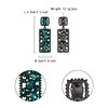 EVER FAITH Rectangle Earrings, Green Rhinestone Crystal Geometric Statement Drop