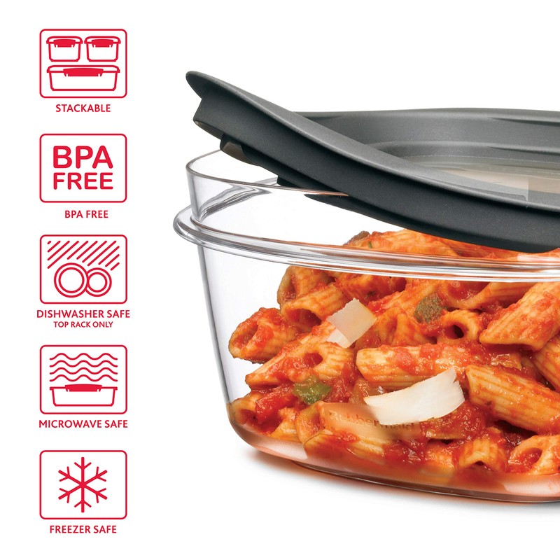 Rubbermaid Premier Food Storage Container, 10 Piece Set, Grey, BPA-Free,