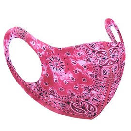 Zac's Alter Ego Non Medical Fuchsia Pink Acid Wash Retro Paisley Print Face Mask/Cover