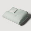 JAJU [JAJU] Crinkle Cotton Contrast Quilt Blanket Q Mint White