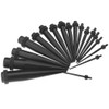 36pcs Black Acrylic Ear Plugs Expander Kit Taper Stretcher Gauges