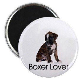 CafePress Boxer Lover Puppy Magnet 2.25" Round Magnet, Refrigerator Magnet