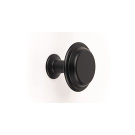 Gedotec Designer Furniture Knobs Black Matt Cabinet Knobs Vintage | 1 Piece - Antique | Country | Furniture Handles Used Look Matt | Design Knob Diameter 40 mm | Furniture Knob Round Including M4 x 25