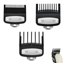 Wjelet 3Pcs Clipper Guards for Wahl, Replacement Hair Clipper Guide Combs with Metal Clip, Professional Cordless Clipper Cutting Guards Attachments