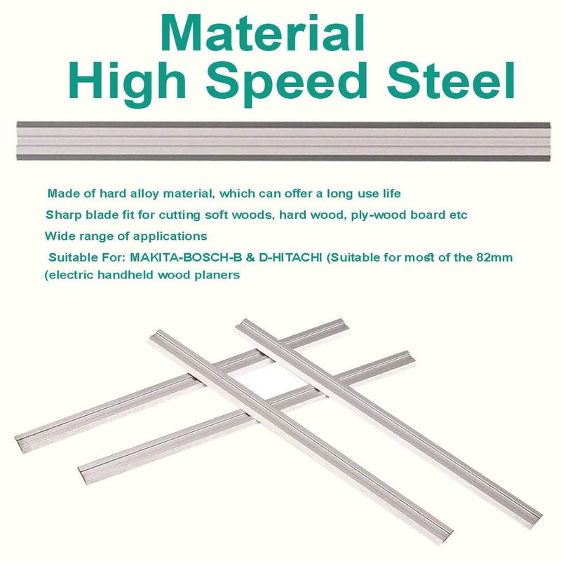 Reversible Electric Planer Blades 82mm, Durable Stainless Steel Planer Blades