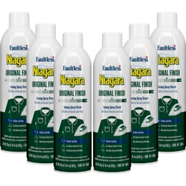 Liquid Starch Iron Spray (20 oz, 6-Pack) - Niagara Starch Spray Iron Aid: Non-Flaky/Clogging | Durafresh Scent - Original Hold Iron Out Spray - Iron Spray Pack for Clothes & Fabrics