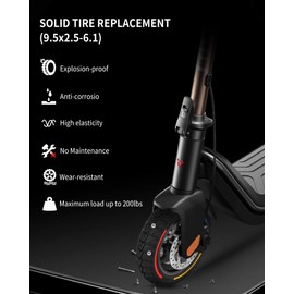 RidTianTek 9.5x2.50 Solid Tire 9.5 inch for NIU KQi3 Pro/KQi3 Max/KQi3 Sport Electric Scooters, Puncture-proof, Tubeless Rubber Tires Front or Rear Replacement, 2pc (3 Color)