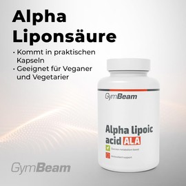 GymBeam GymBeam Alpha Lipons?ure Kapseln - Untersttzt Enzymatische Reaktionen & Glutathion-Bildung, praktische Kapseln, geeignet fr Veganer und Vegetarier, 90 caps