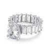S925 Sterling Silver Ring Pear-Shaped CZ Cubic Zirconia or Gold-Plated