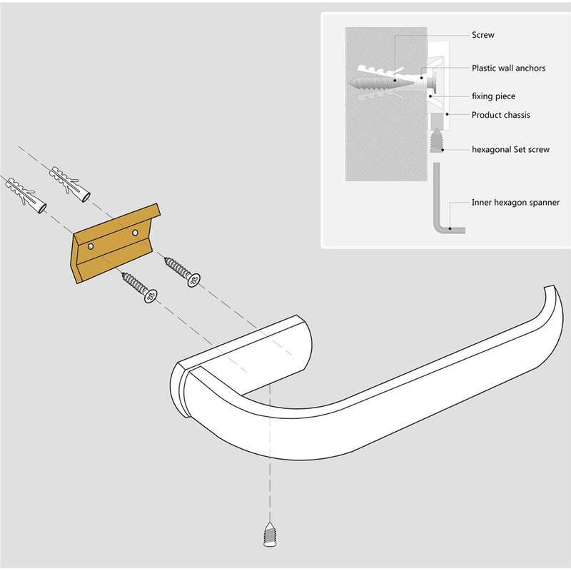 Flybath 2pc Bathroom Accessories Set - Towel Ring and Toilet