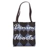 Denim Hearts Tote Bag