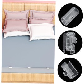 WinldMonmo 12 Pcs Transparent Bed Sheet Grippers, 2024 New Bed Sheet Grippers Sheet Fasteners Clips, Adjustable Needle-Free Bed Sheet Holder That Hold Slip and Fall Out Bedding Accessories