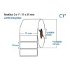 Etiqueta Térmica Amarilla 2x1 (51x25 Mm) C1000 Pzs C1 Full