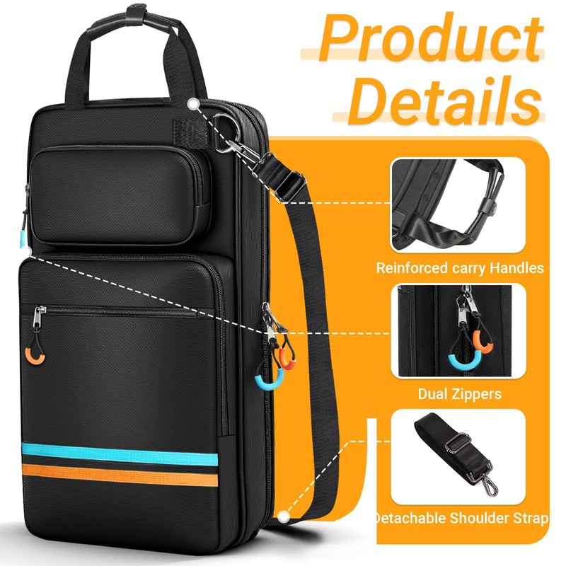 Yueidung Drumstick Bag, Drumstick Bag Holder with Handles and Detachable