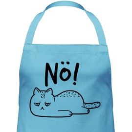Shirtracer - Apron - Adult - Nö Cat I Funny Cat Motif I Gift Cat Owner I Cat Fan, 2 Light Blue