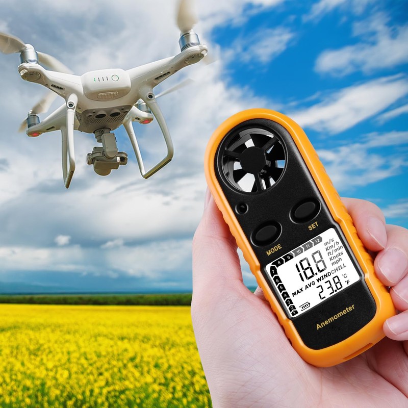 Digital Anemometer Handheld, Wind Speed Meter Wind Gauges Air Flow