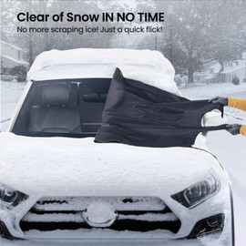 REEVAA Upgraded Car Windshield Cover for Ice & Snow, Magnetic Fit Weatherproof Frost Cover, 600D Oxford Fabric, Car Winter Accessories, Fit for Full-Size SUVs/Trucks, MPV - X-Large (70''x54'')