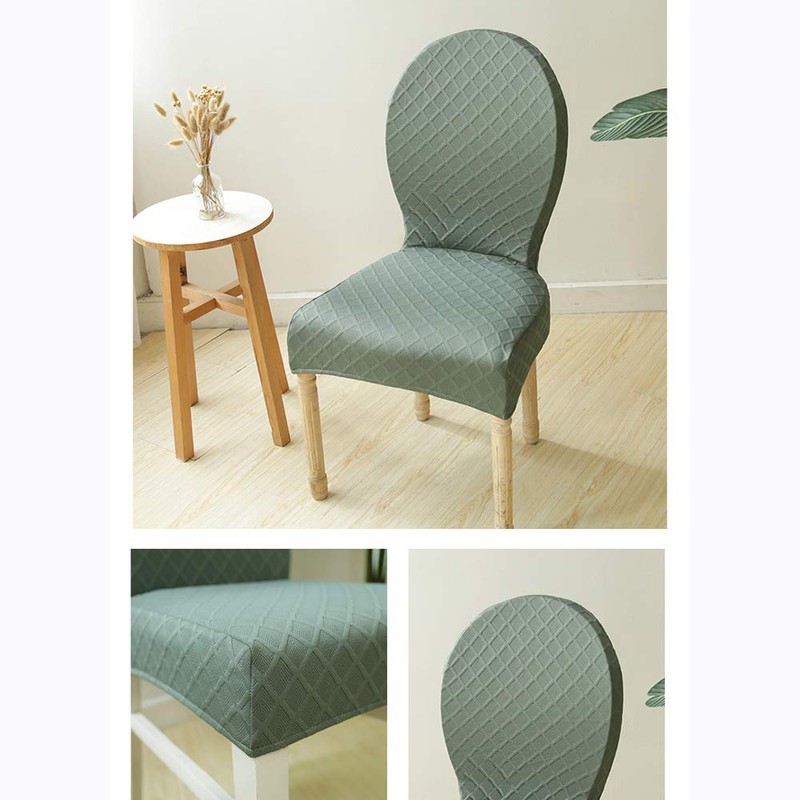 LDMD Specially shaped dining table chair cover, round backrest, fully
