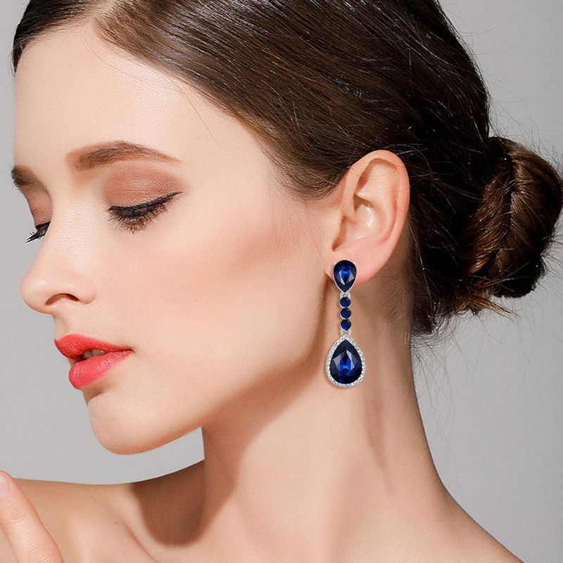 BriLove Wedding Bridal Clip-On Earrings for Women Bridesmaids Brides, Fashion