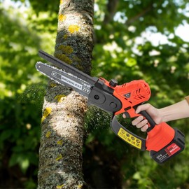 DDBESSIC Mini Cordless Electric Chainsaw Handheld Portable Chainsaw with 2 Battery Powered Mini Chainsaw Rechargeable Chainsaw Kit for Wood Cutting Tree Trimming