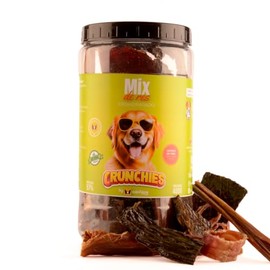 Crunchies by Canhijos - Premios para Perros - Mix de Res (esófago, tráquea e hígado deshidratados) 400g                                               