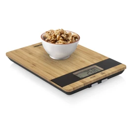 Princess Pure 492944 Kitchen Scales – Elegant Bamboo Design – Accurate to Grams up to 5 kg, Tare Function