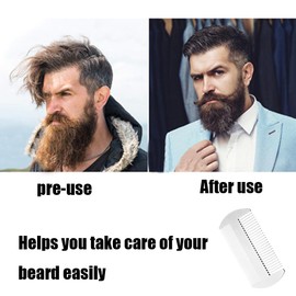 Metal Comb and Beard Comb EDC Comb in Credit Card Format Perfect for Wallet and Bag - Antistatic Beard Comb with Double-Sided Comb (Stainless Steel Comb, Silver)