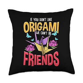 Funny Origami Cranes Throw Pillow