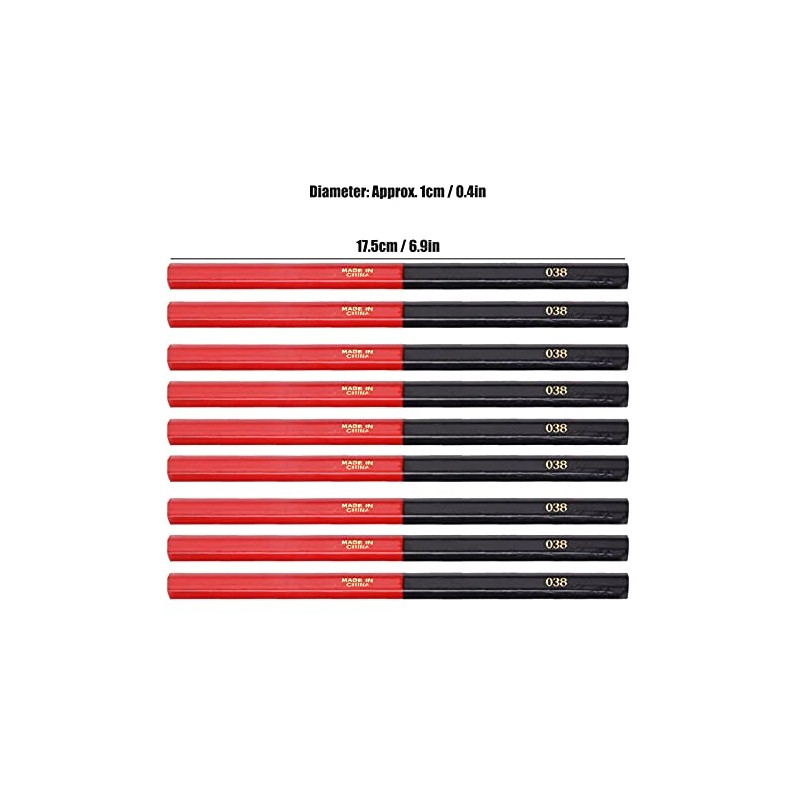 Double-headed red/blue round wire carpenter's pencils, woodworking construction pencils for