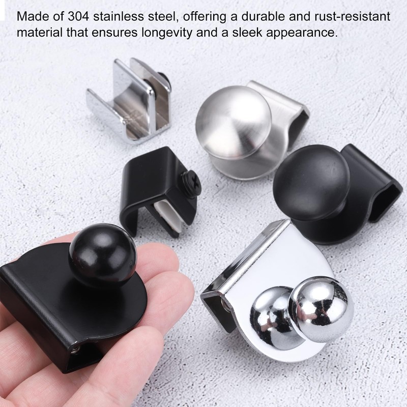 uxcell 2pcs Glass Door Pull Handles, Iron Door Clips Pull