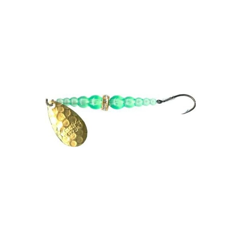 Mack's Lure 09121 Wedding Ring, Hammered Brass Chartreuse