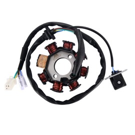 WOOSTAR 8 Coil 5 Wire Magneto Stator Replacement for 4 Stroke 50cc 60cc 80cc Chinese ATV 4 Wheeler Quad GY6 152QMI Engine Taotao Crossfire Scooter