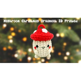 Unbranded Mushroom Christmas Ornament 3D Printed