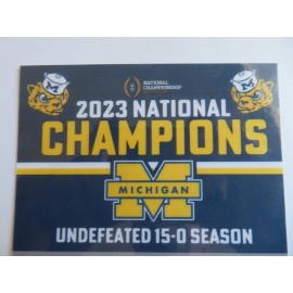 MICHIGAN WOLVERINES 2023 COLLEGE FOOTBALL NATIONAL CHAMPS 15-0, (3) MAGNET SET
