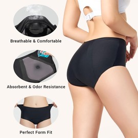 Incontinence Underwear for Women Washable Leak Proof Underwear for Women 150ml Super Absorbent Bladder Leak Underwear for Women Incontinence Postpartum Leakage Protective Panties 3 PCS, X-Large