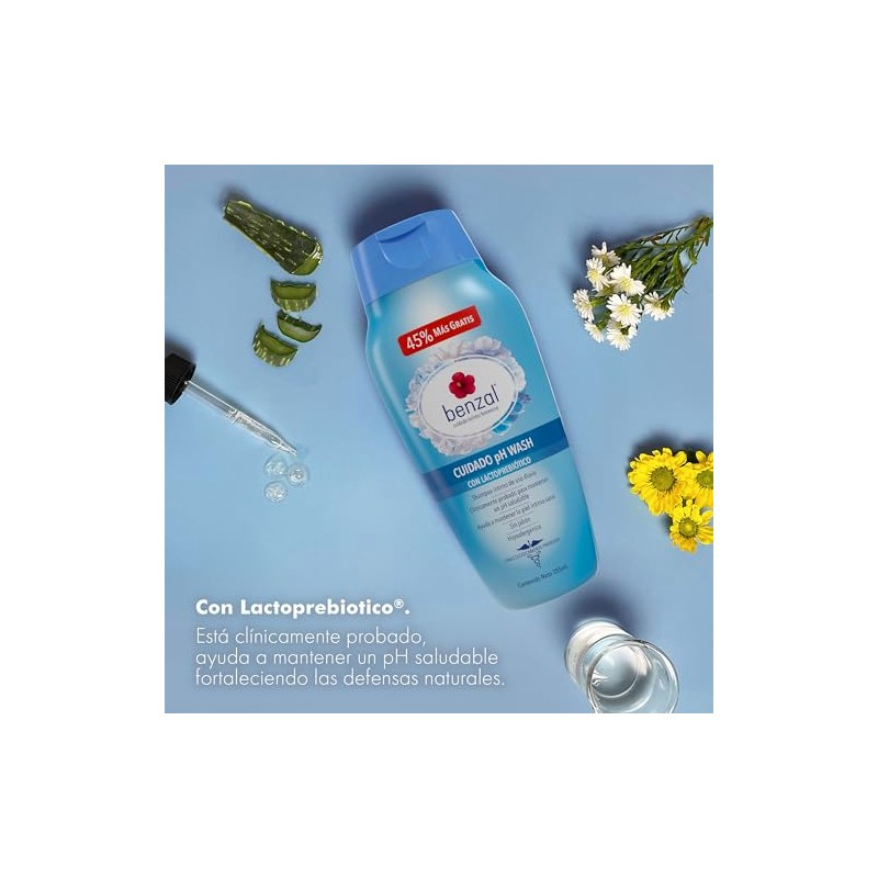 Benzal Wash Cuidado PH Wash, Jabon Intimo Femenino, Paquete de