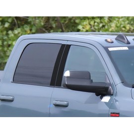 Rvinyl Pillar Post Window Trim Compatible with Ram 2500 2019-2021 (Crew Cab/Quad Cab) - Matte (Black)