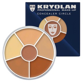 Kryolan Concealer Circle (No.4) - Full Coverage 6-Color Cream Concealer Palette - Color Corrector For Dark Circles - Hides Redness, Blemishes & Spots - Professional Cream Makeup for All Skin Types